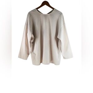 April Meets October Easy Tunic Top Long Sleeve Cream One Size